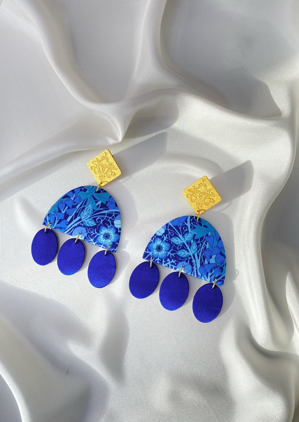 Midnight Cascade Dangle Stud Earrings