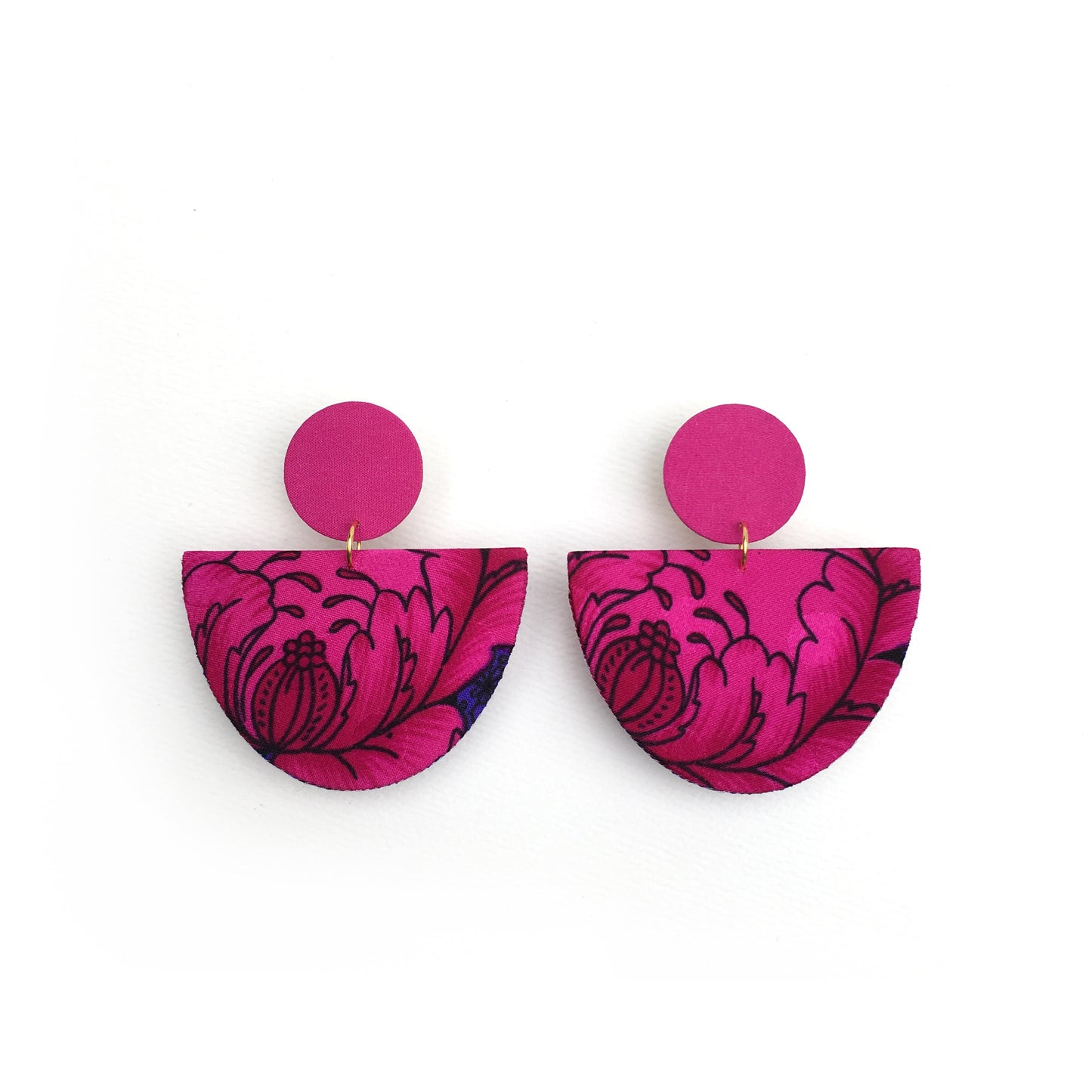 Half Moon Dangle Stud Earrings