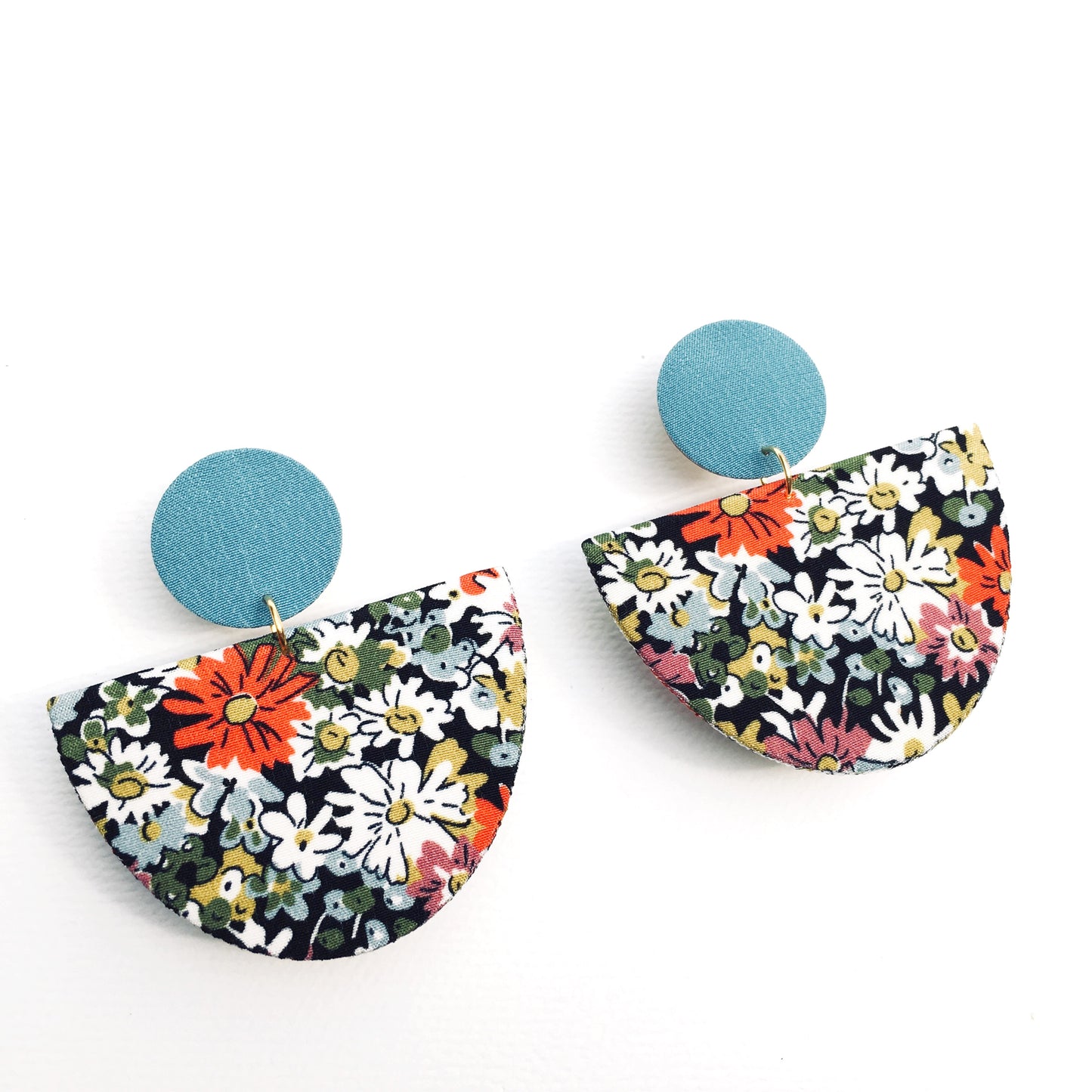 Half Moon Dangle Stud Earrings