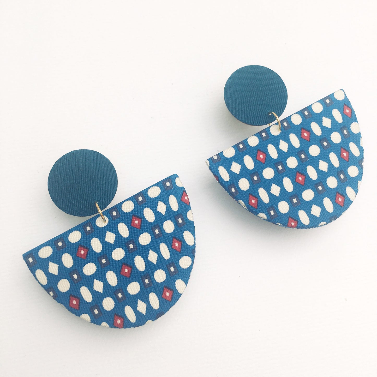 Half Moon Dangle Stud Earrings
