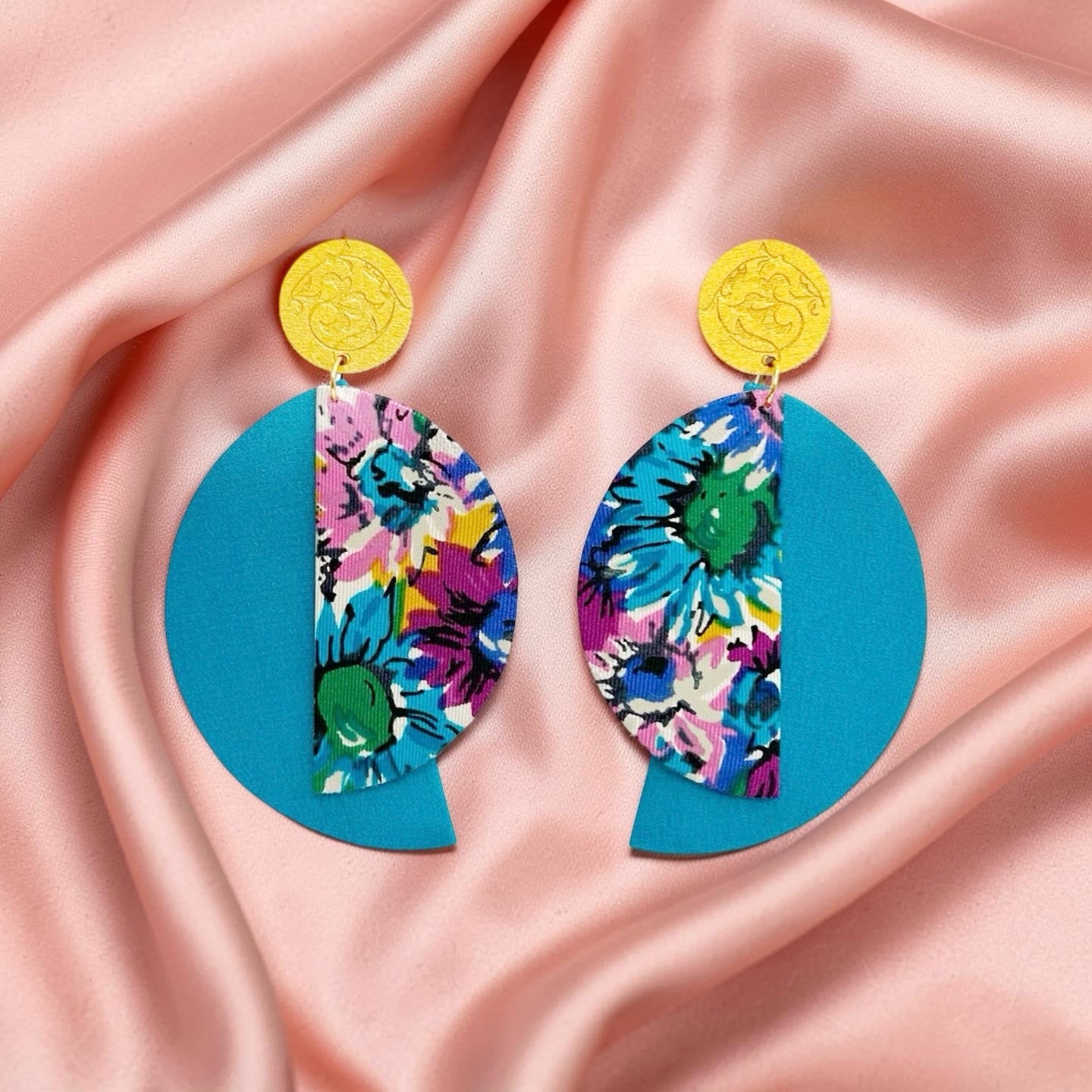 Midnight Lunar Dangle Stud Earrings