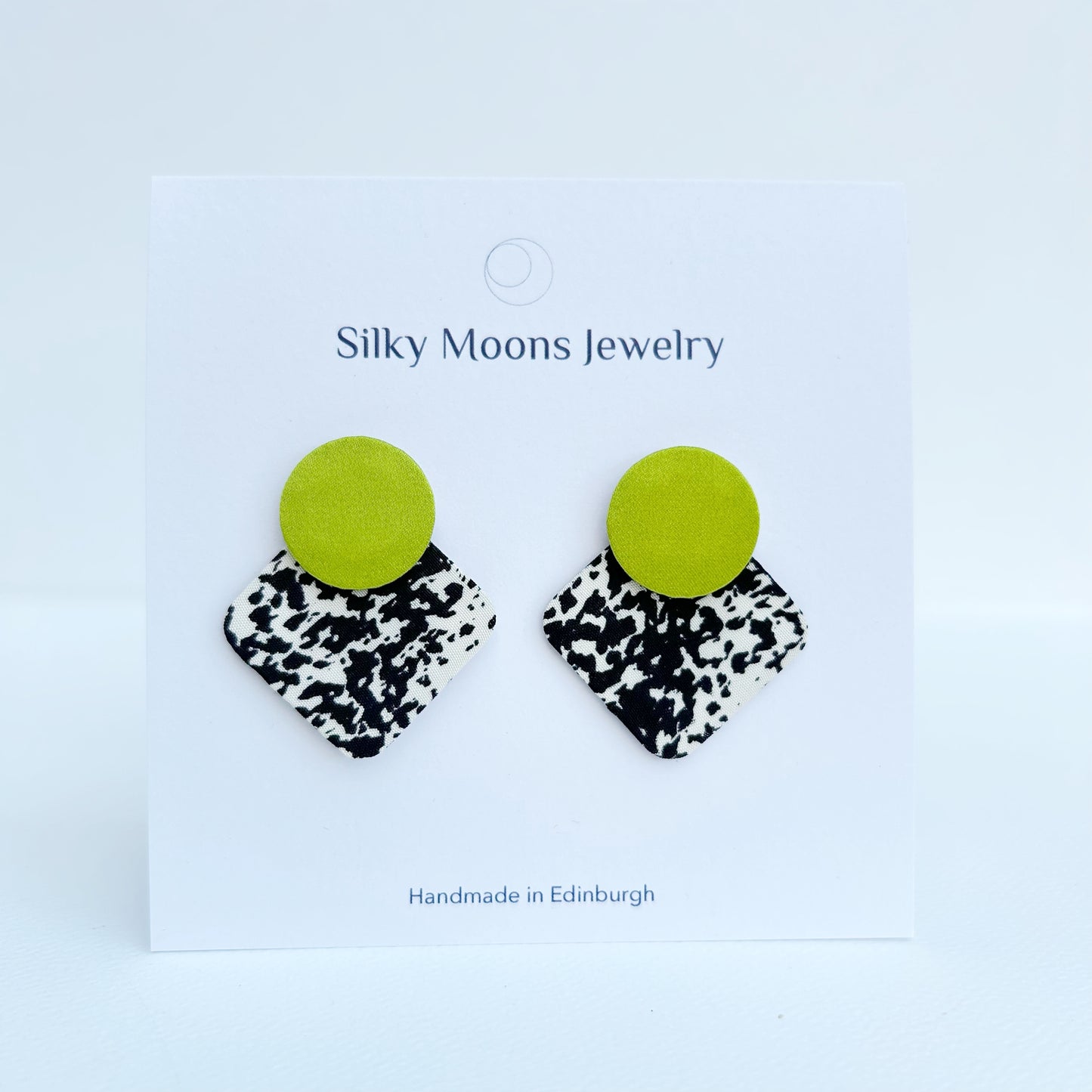 Geo Moon Stud Earrings