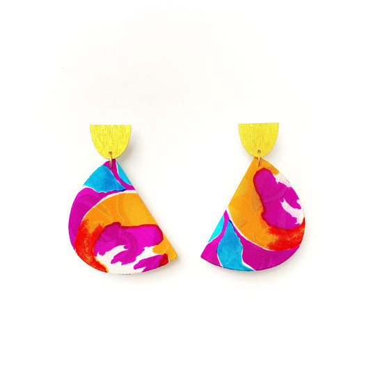 Moon Love Dangle Stud Earrings