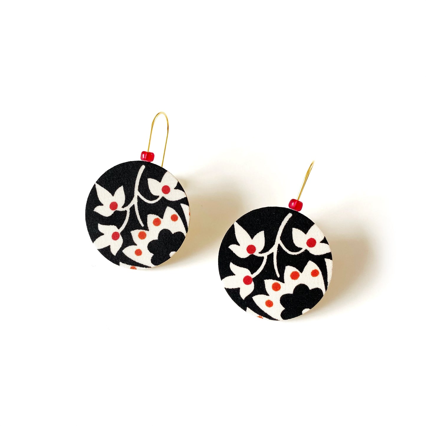 Moon Bead Dangle Hook Earrings