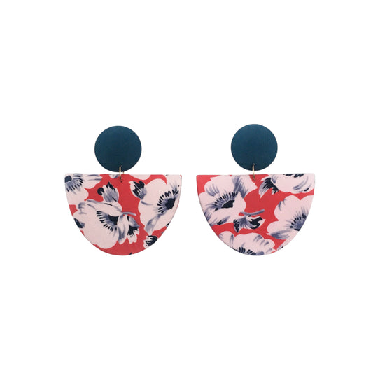 Half Moon Dangle Stud Earrings