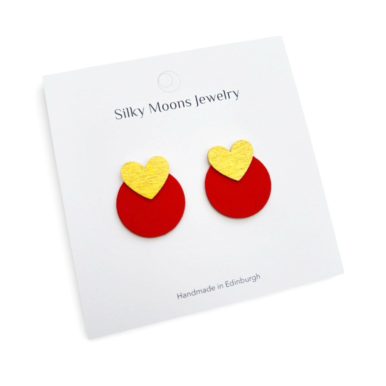 Heart & Moon Stud Earrings