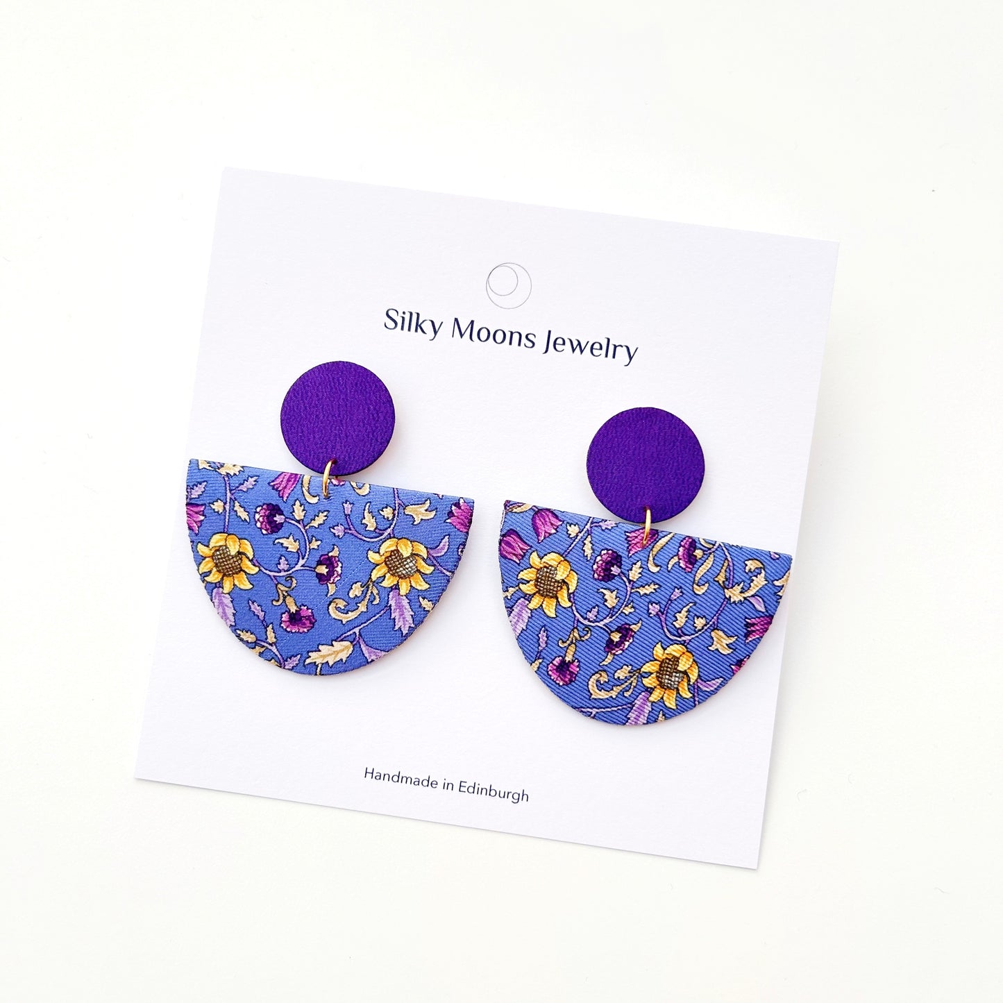Half Moon Dangle Stud Earrings