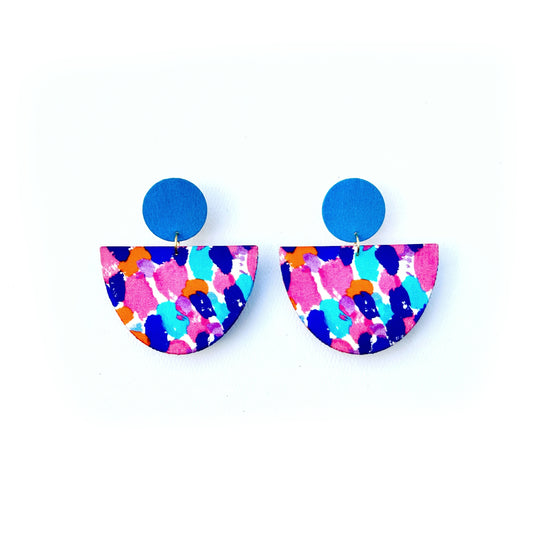 Half Moon Dangle Stud Earrings