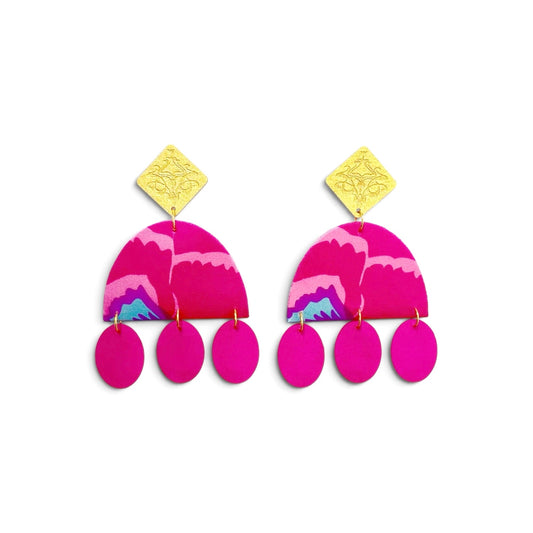 Midnight Cascade Dangle Stud Earrings