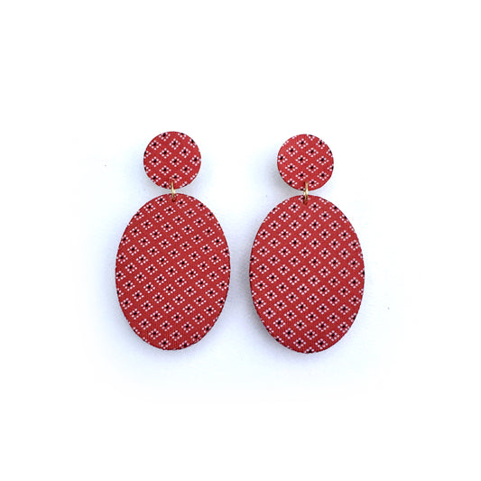 Oval Dangle Stud Earrings