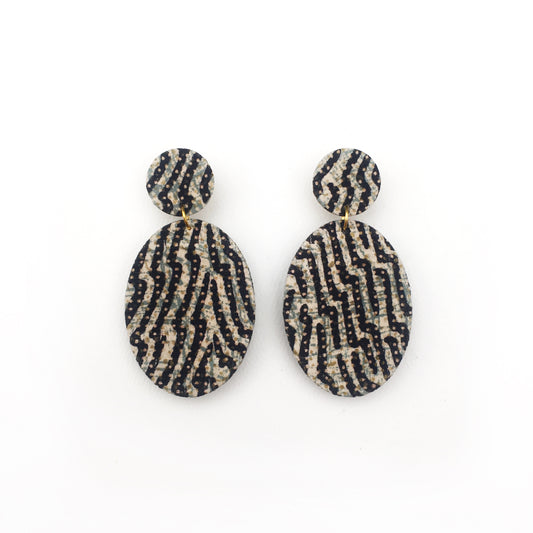 Oval Dangle Stud Earrings
