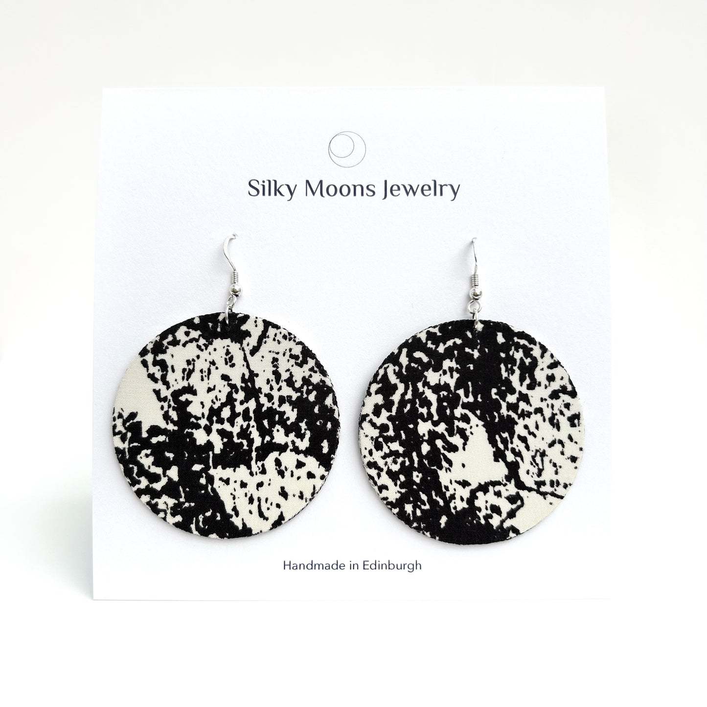 Full Moon Dangle Hook Earrings