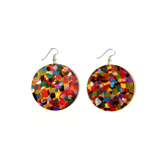 Full Moon Dangle Hook Earrings