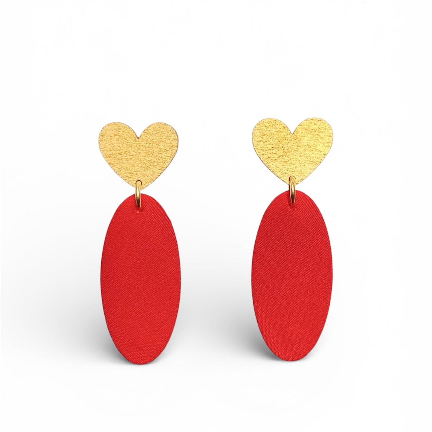 Heart Dangle Drops Stud Earrings