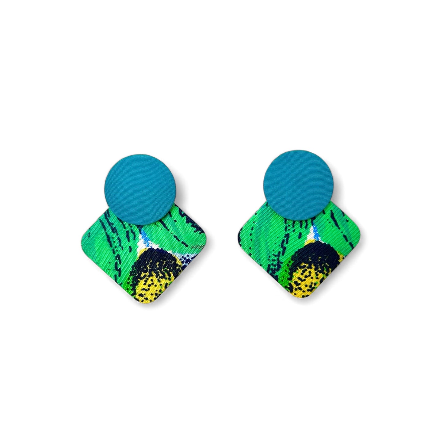 Geo Moon Stud Earrings