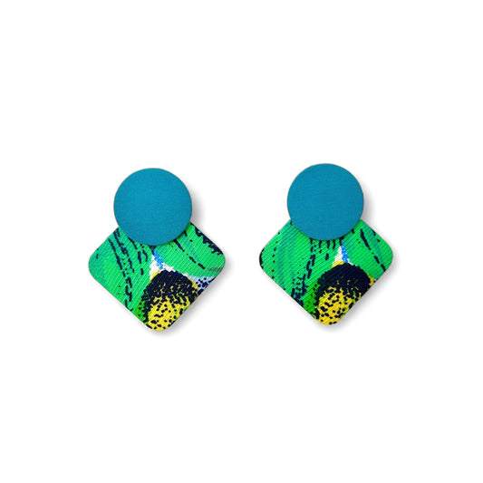 Geo Moon Stud Earrings