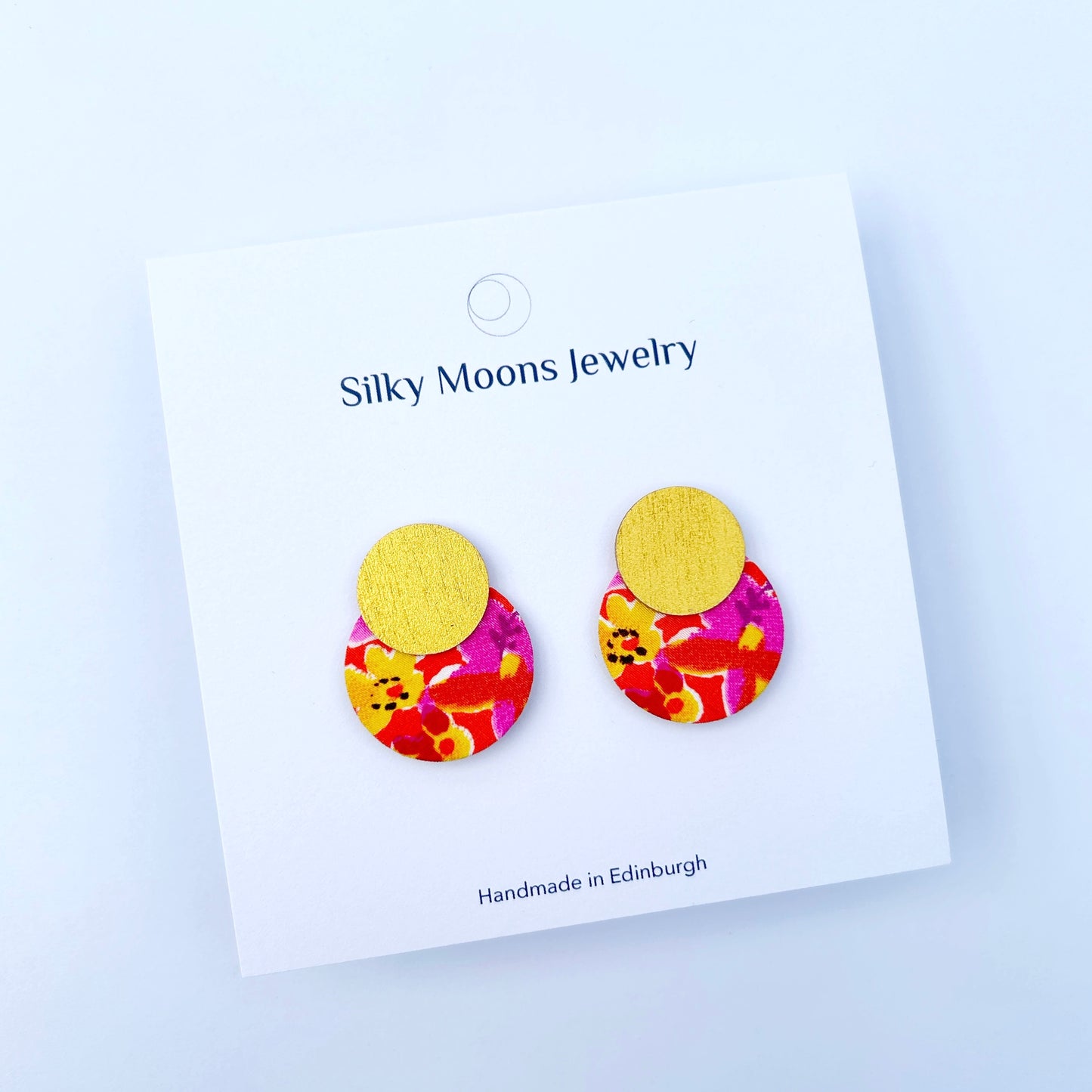 Two Moon Small Stud Earrings