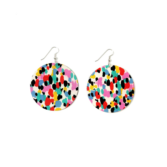 Full Moon Dangle Hook Earrings