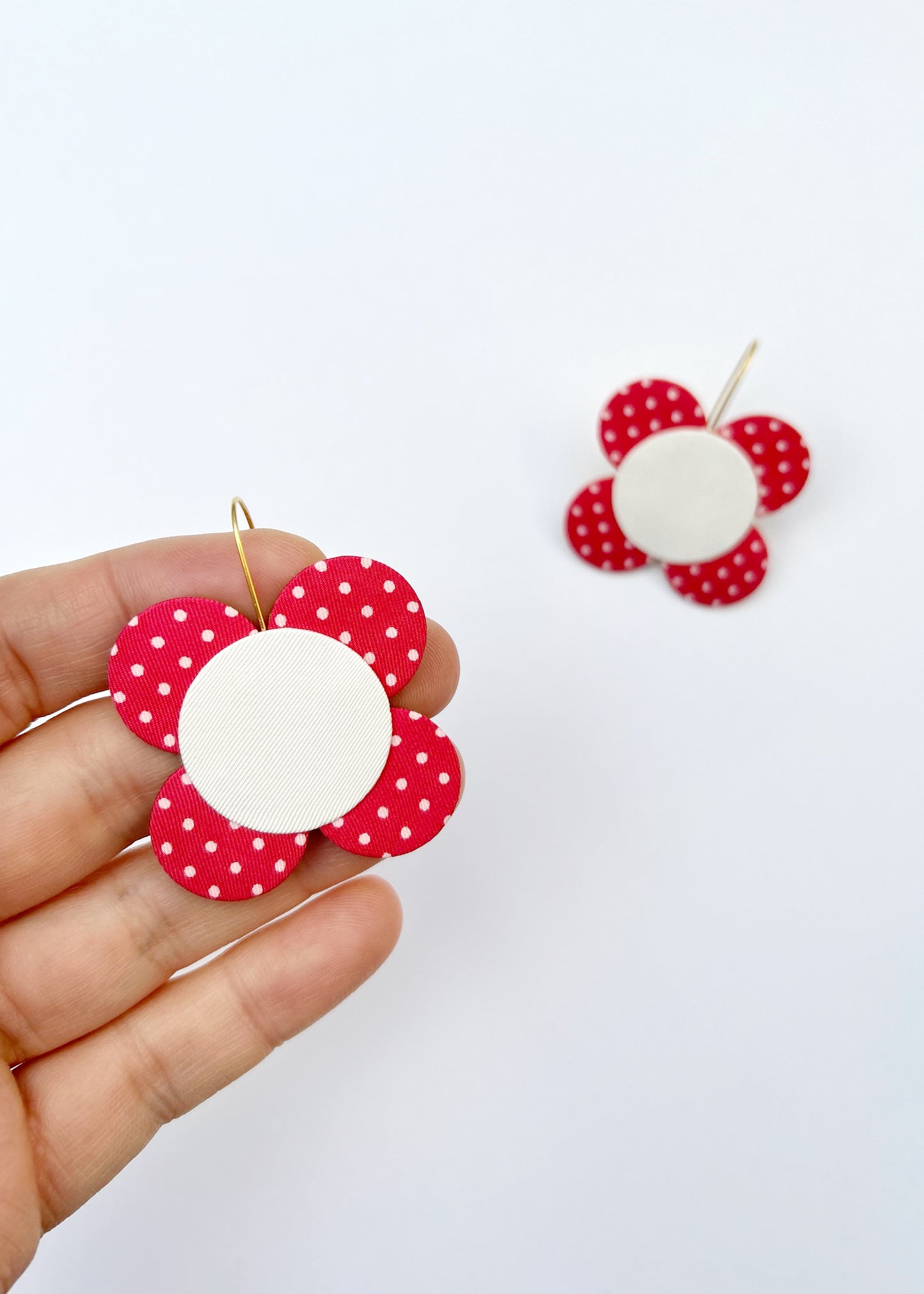 Moon Flower Dangle Hook Earrings