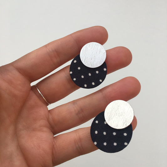 Two Moon Small Stud Earrings