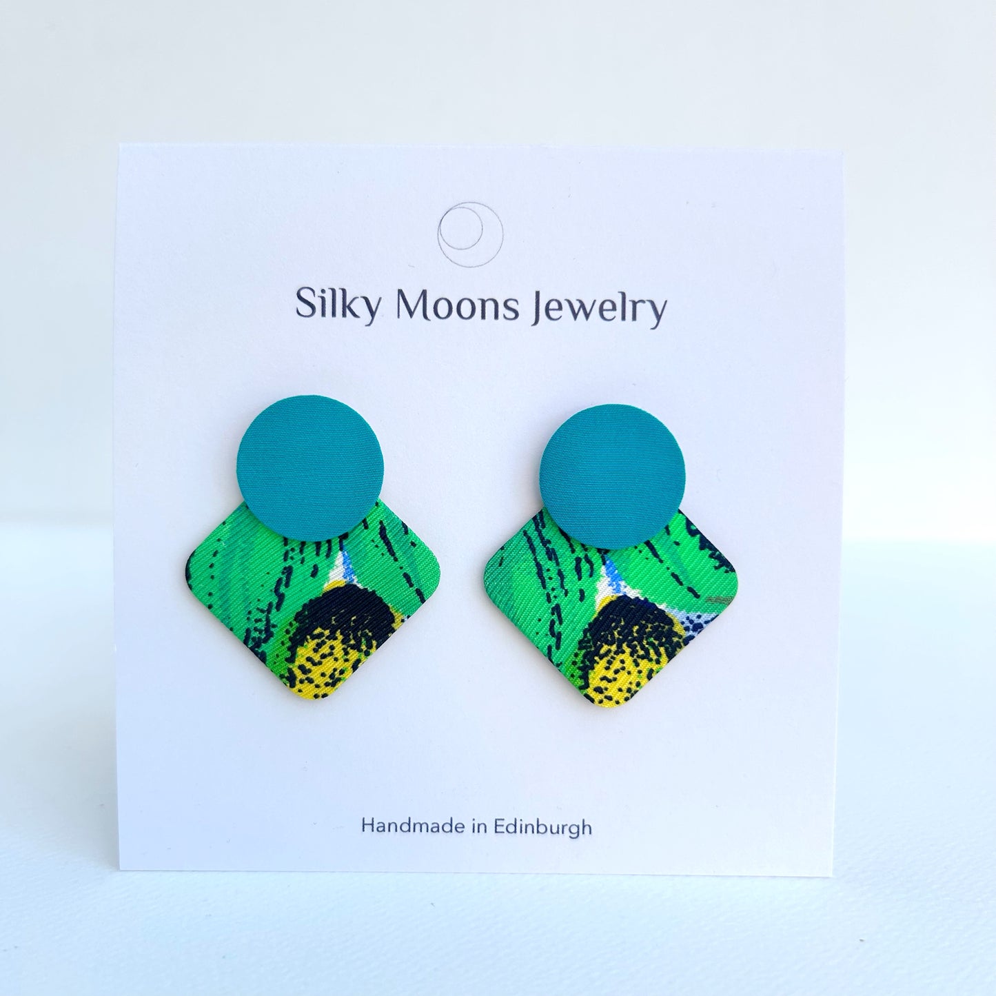 Geo Moon Stud Earrings