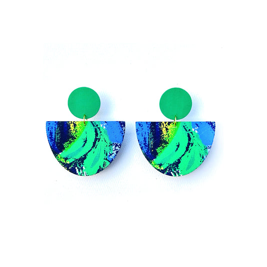 Half Moon Dangle Stud Earrings