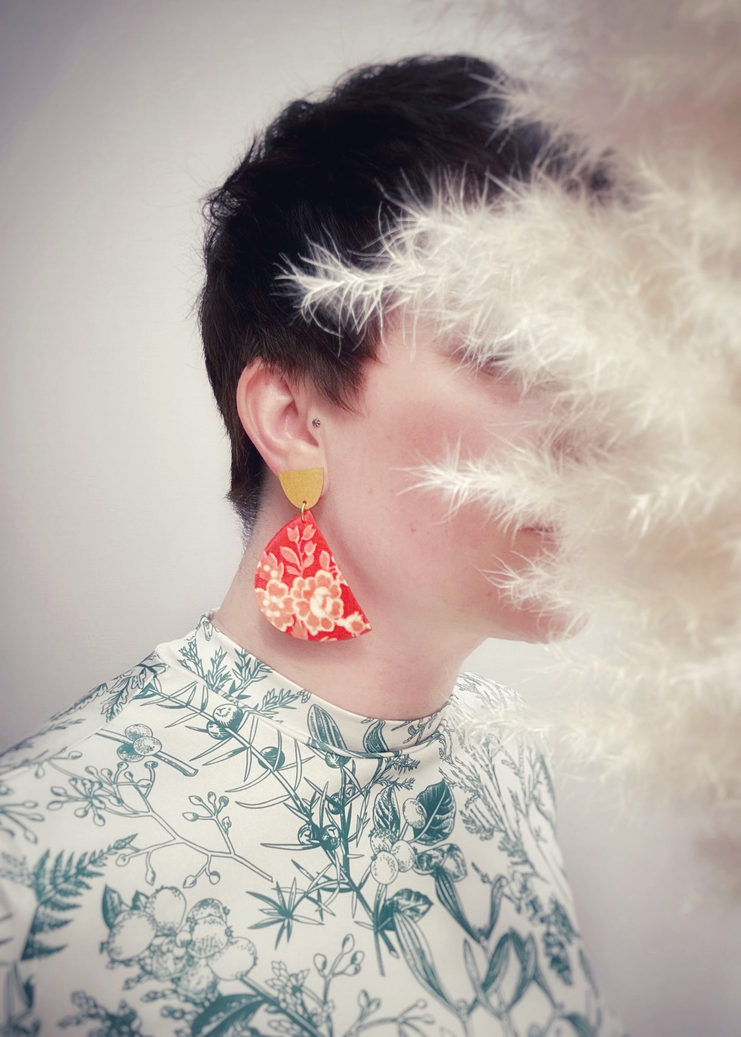 Moon Love Dangle Stud Earrings