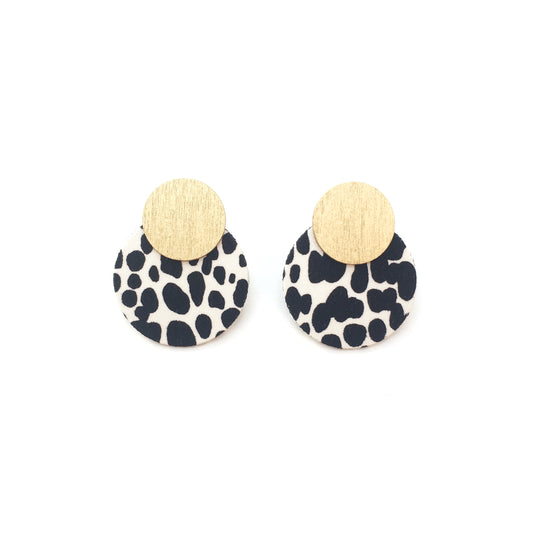 Two Moon Stud Earrings