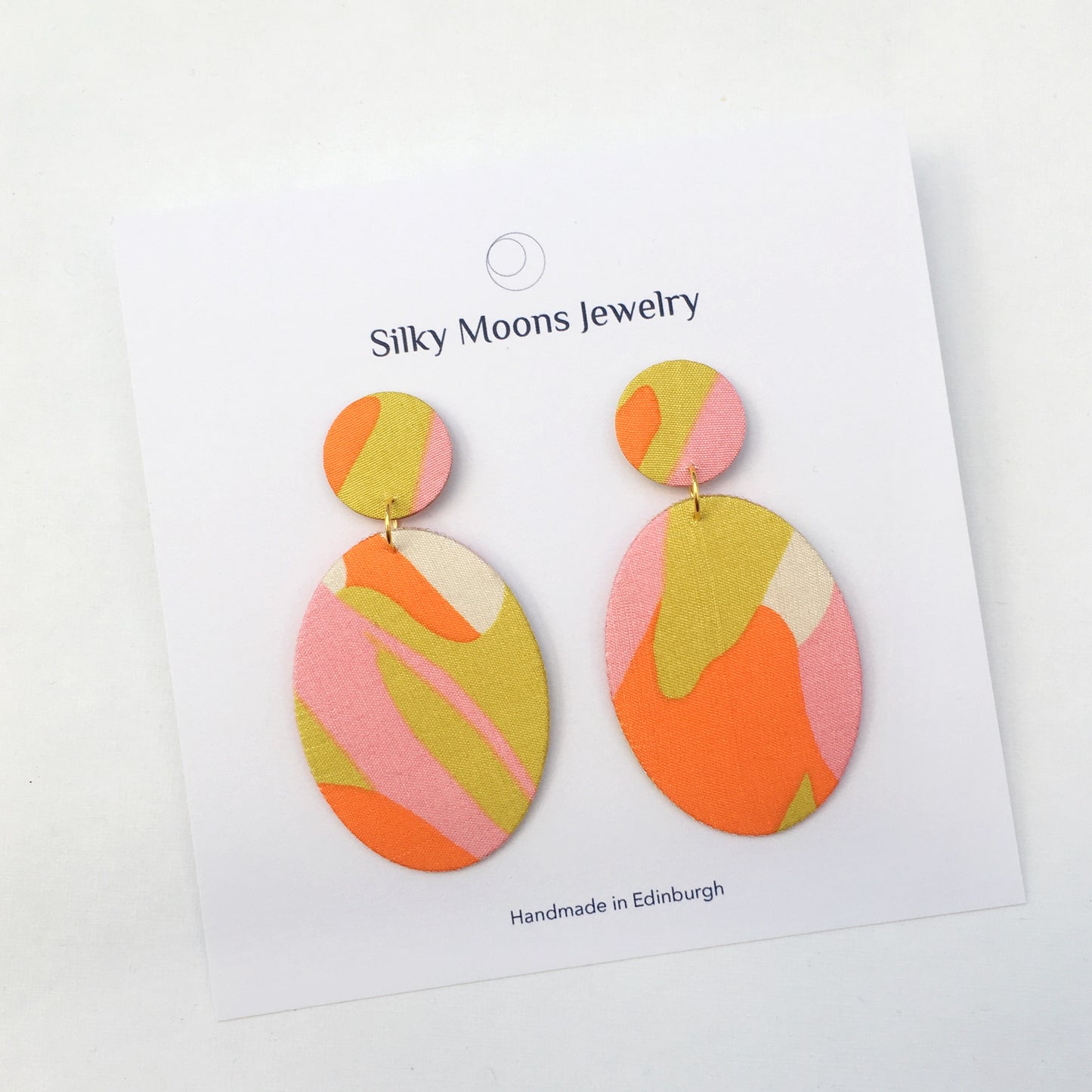 Oval Dangle Stud Earrings