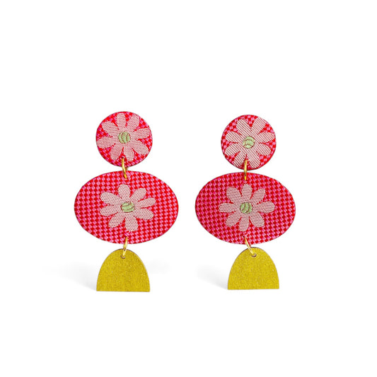 Ellipse Dangle Stud Earrings