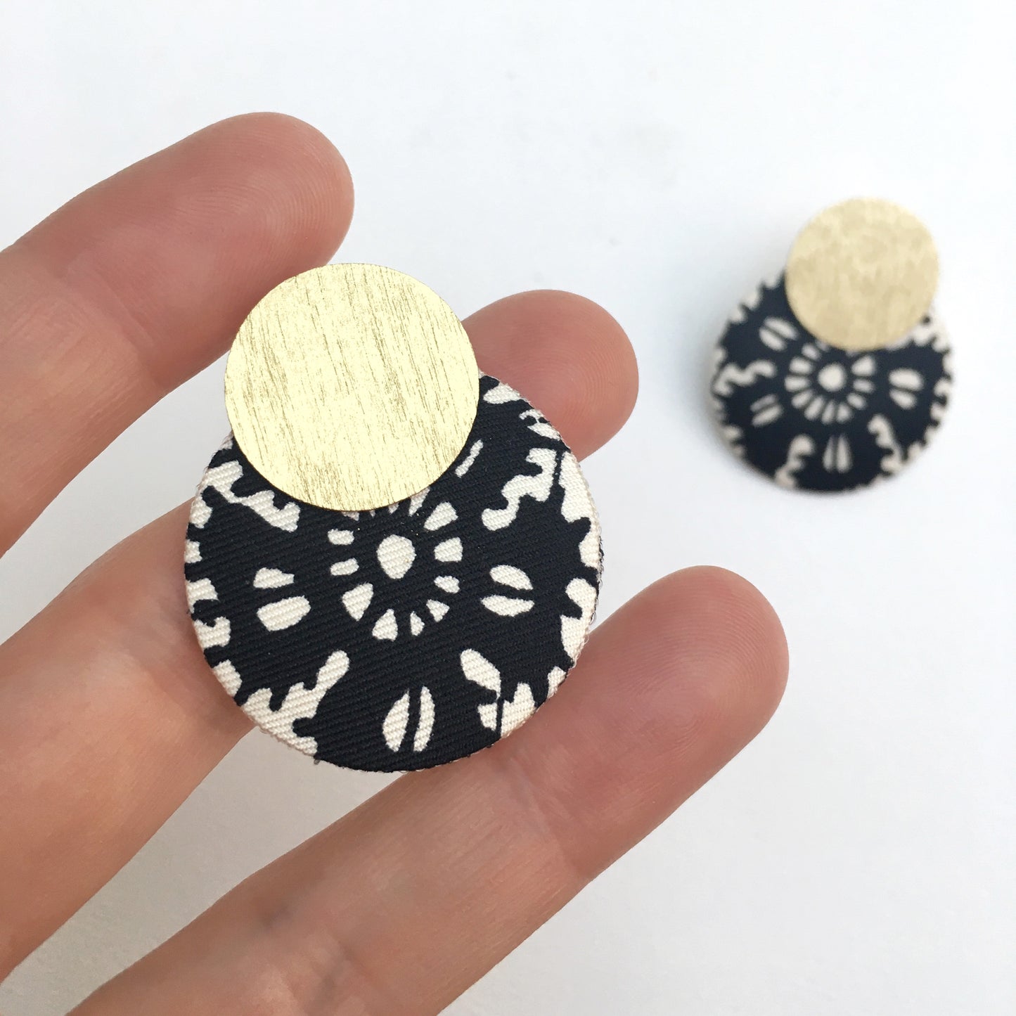 Two Moon Stud Earrings