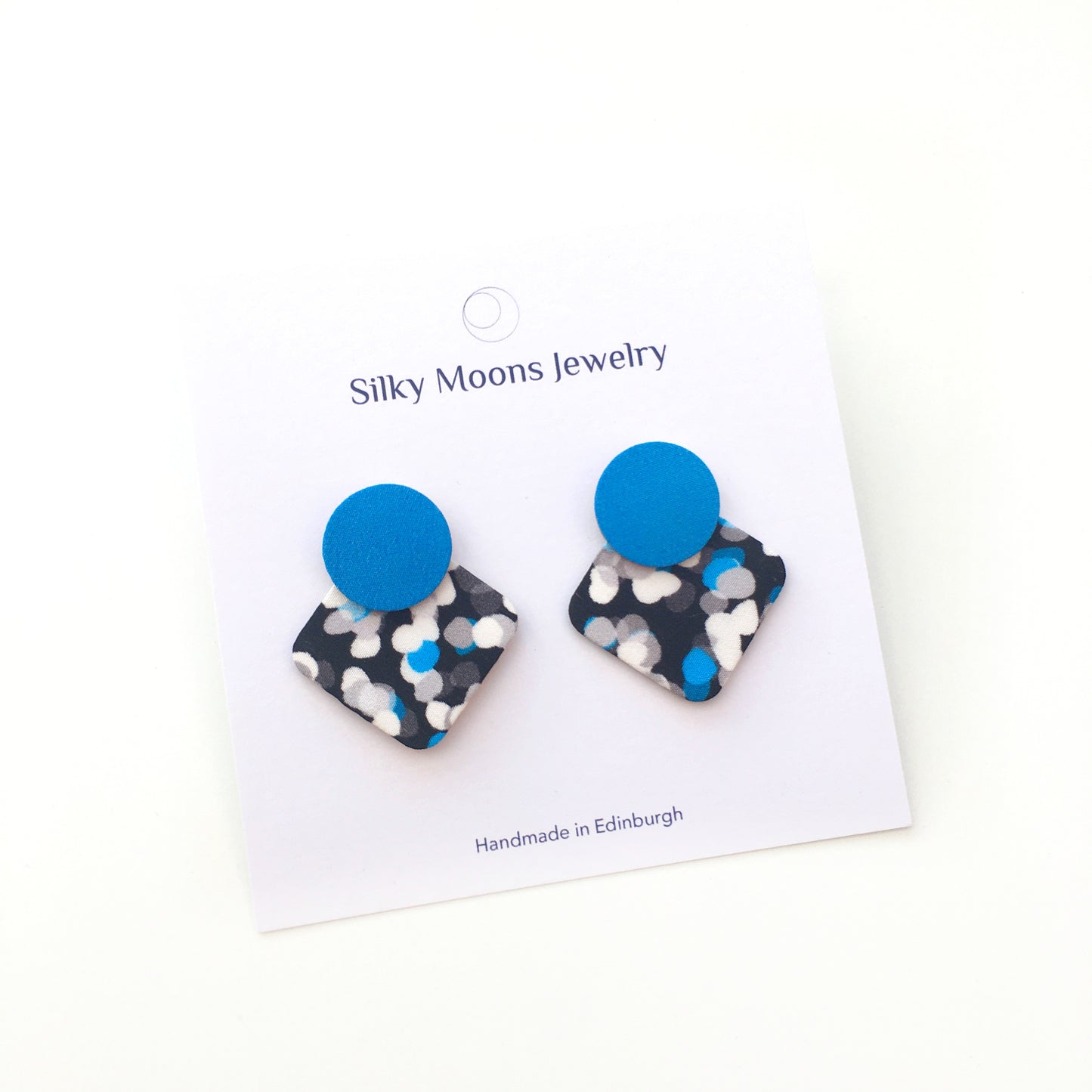 Geo Moon Stud Earrings
