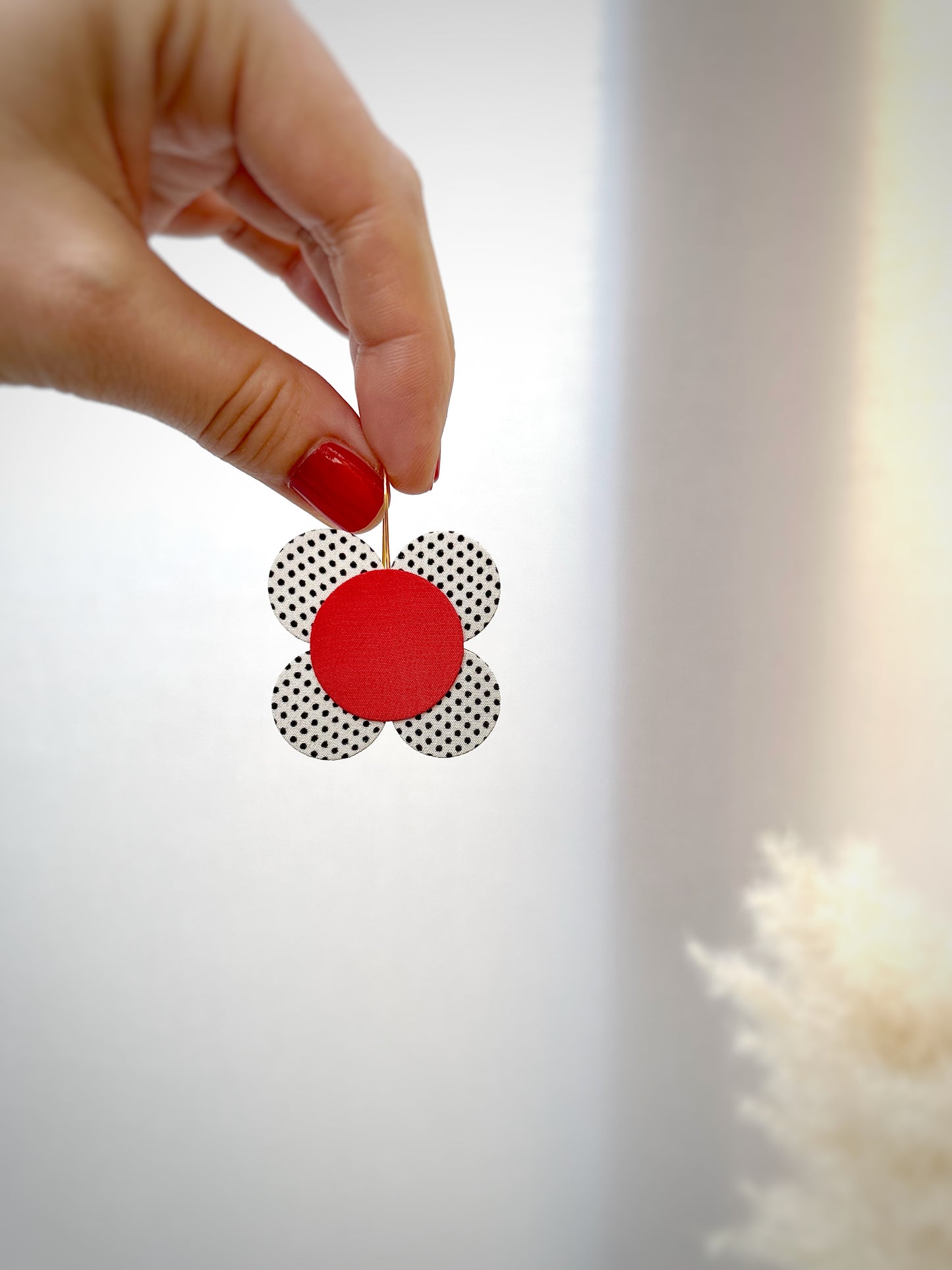 Moon Flower Dangle Hook Earrings