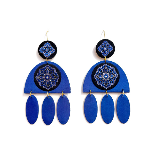 Midnight Cascade Dangle Hook Earrings