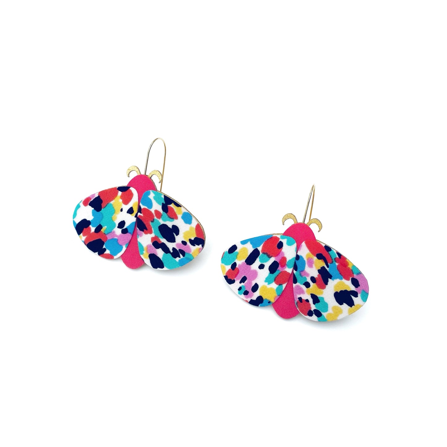 Moth Dangle Hook Earrings