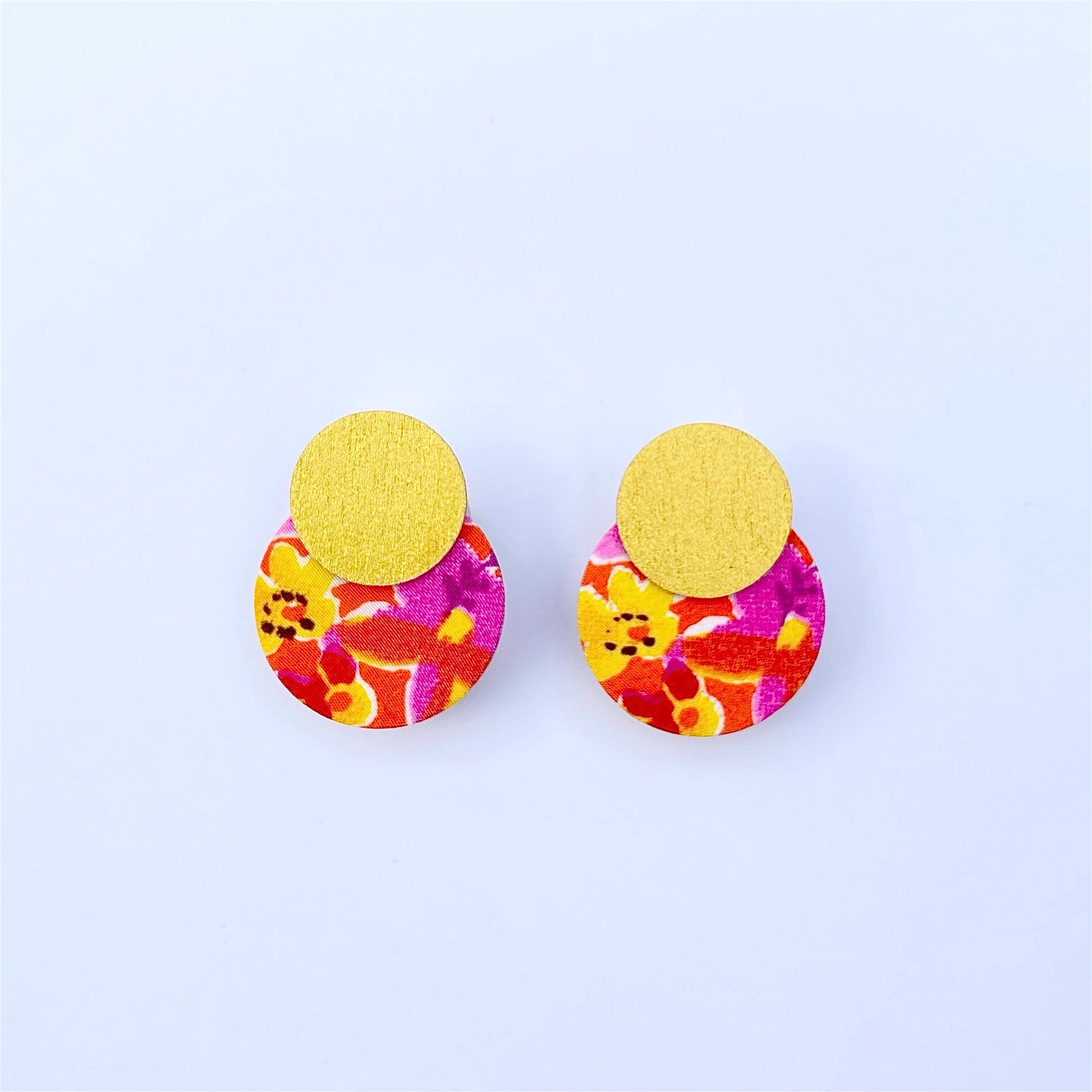 Two Moon Small Stud Earrings