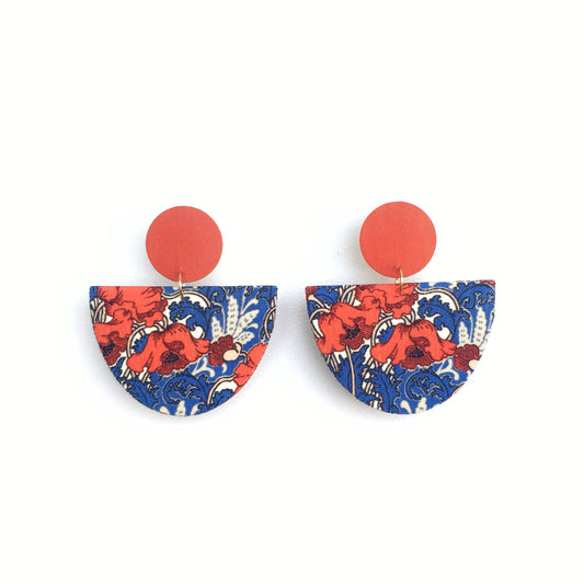 Half Moon Dangle Stud Earrings