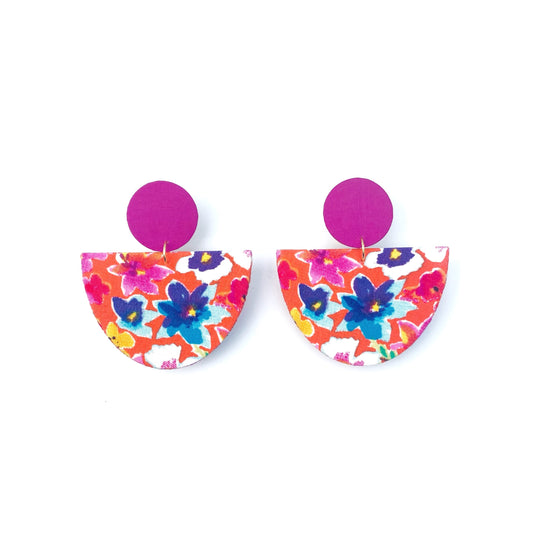 Half Moon Dangle Stud Earrings