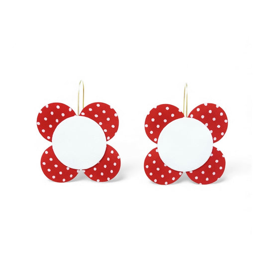 Moon Flower Dangle Hook Earrings