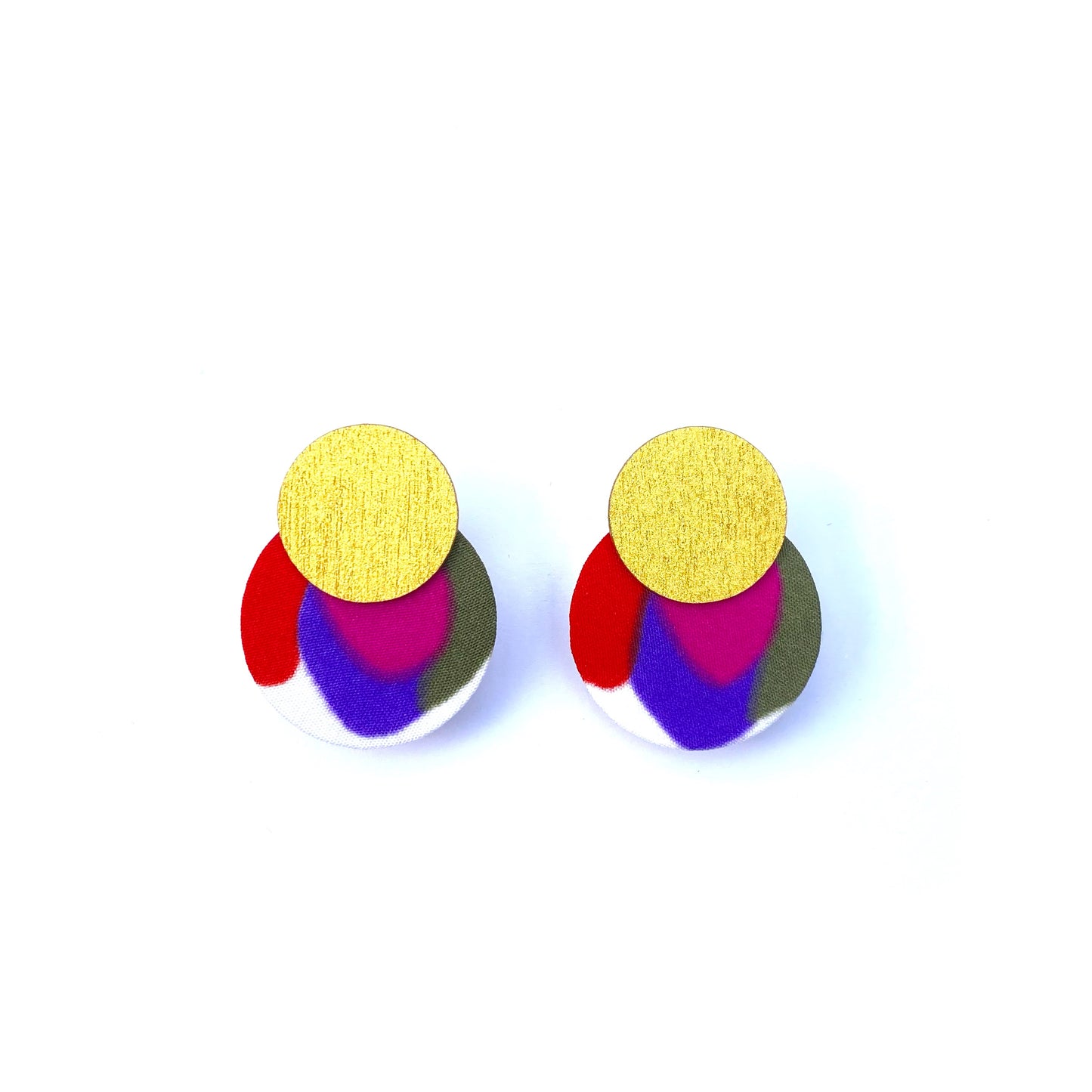 Two Moon Small Stud Earrings