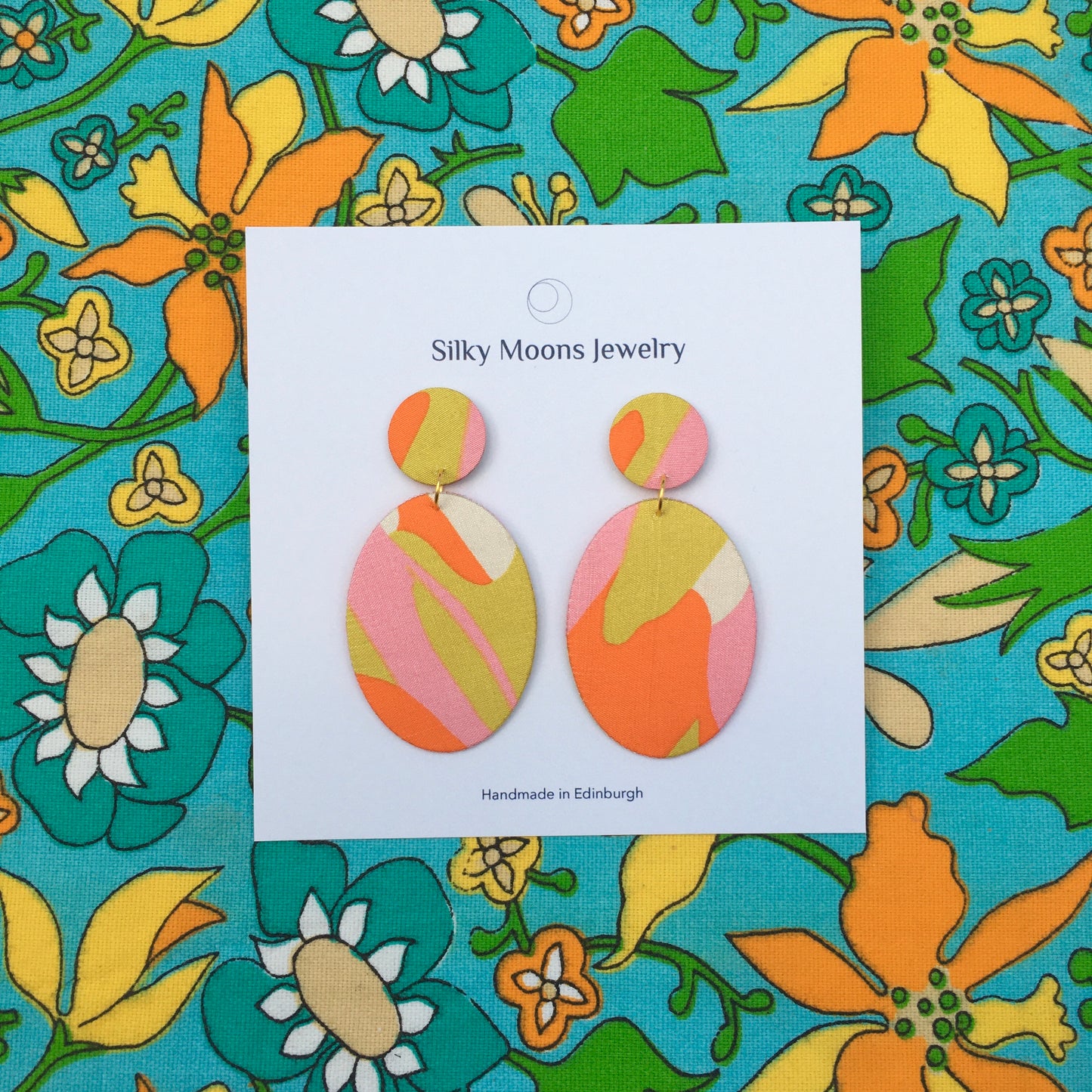 Oval Dangle Stud Earrings