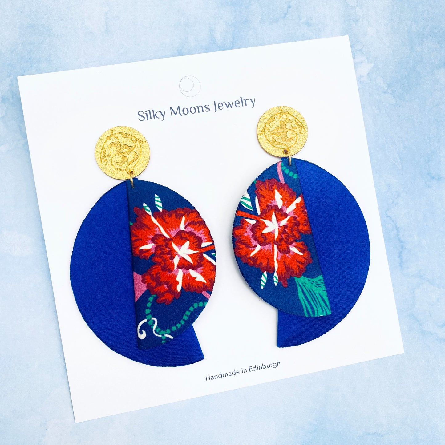 Midnight Lunar Dangle Stud Earrings