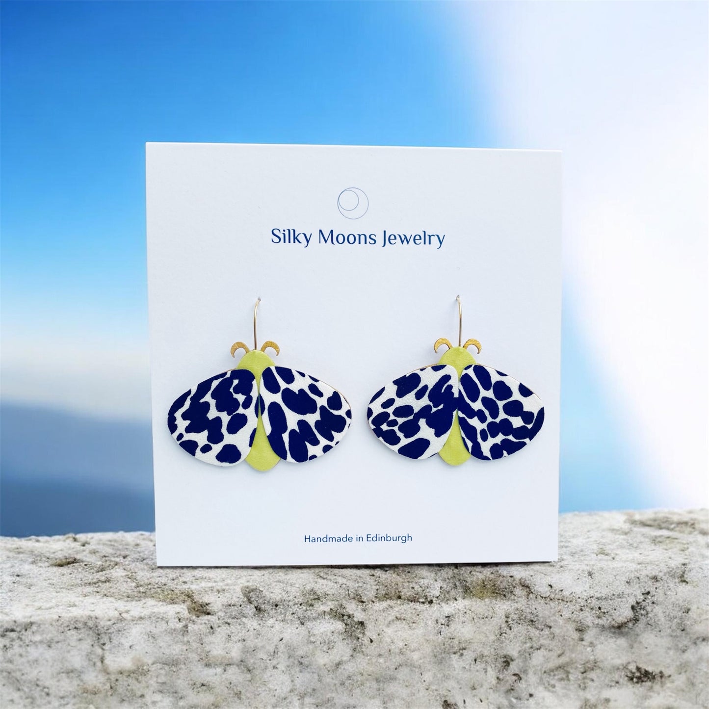 Moth Dangle Hook Earrings