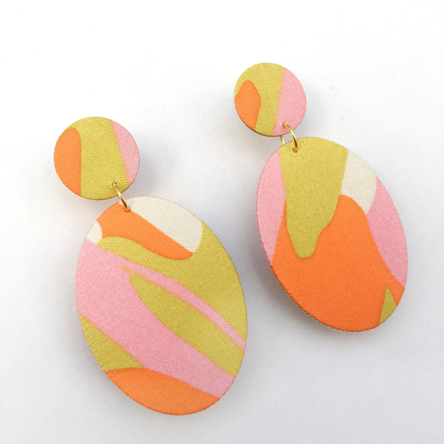 Oval Dangle Stud Earrings