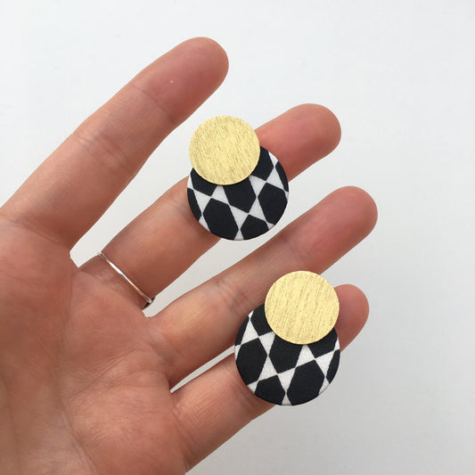 Two Moon Small Stud Earrings