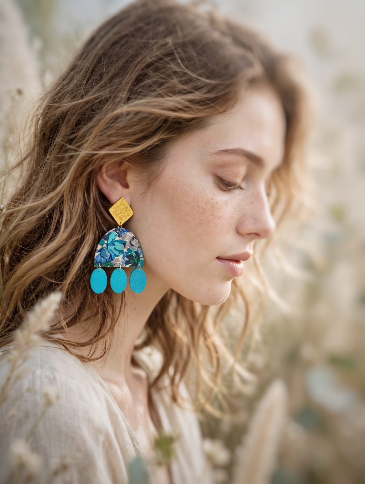 Midnight Cascade Dangle Stud Earrings