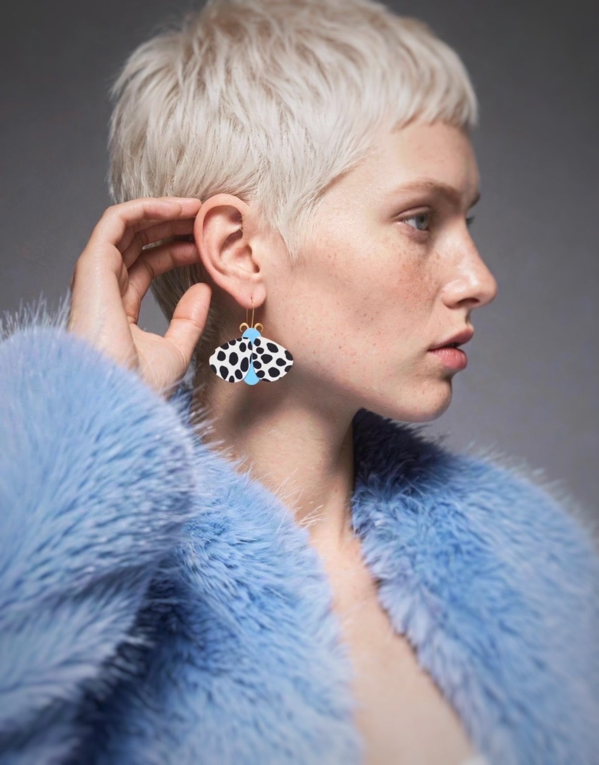 Moth Dangle Hook Earrings