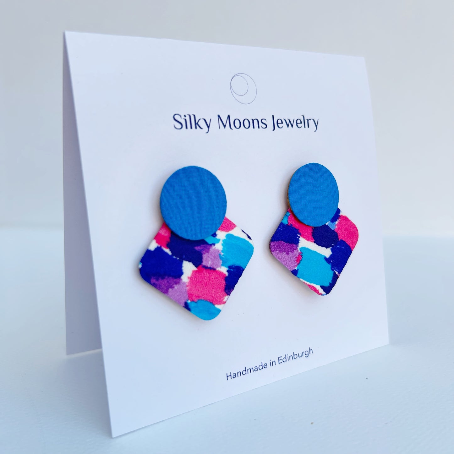 Geo Moon Stud Earrings
