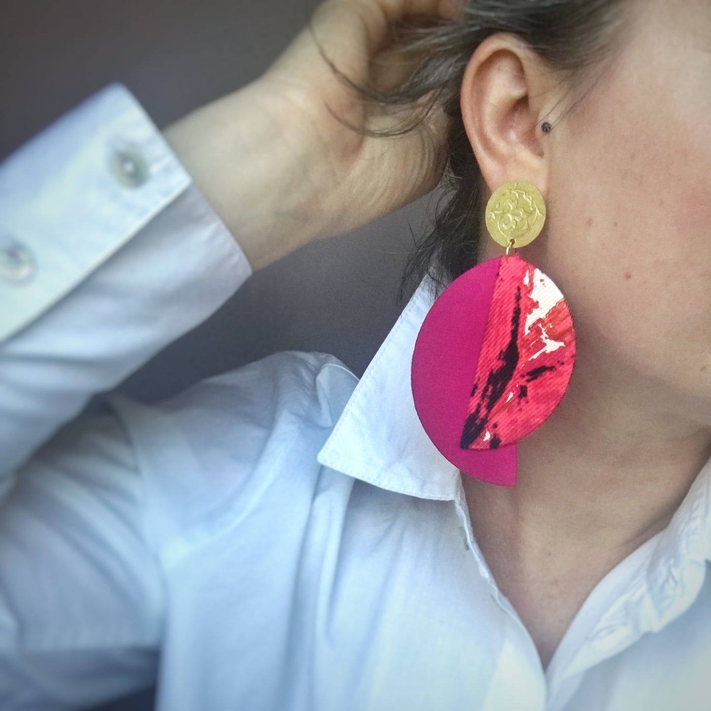 Midnight Lunar Dangle Stud Earrings