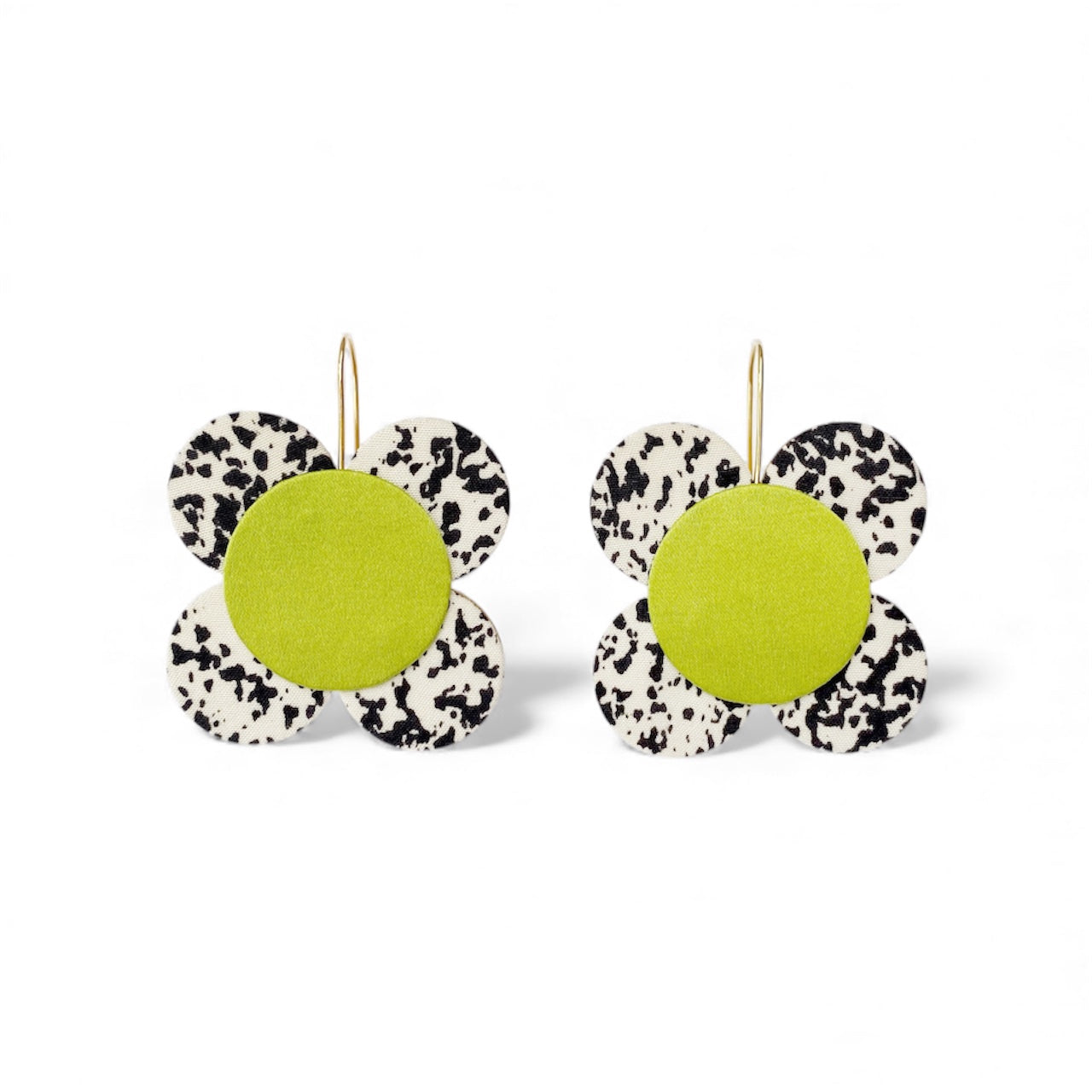 Moon Flower Dangle Hook Earrings